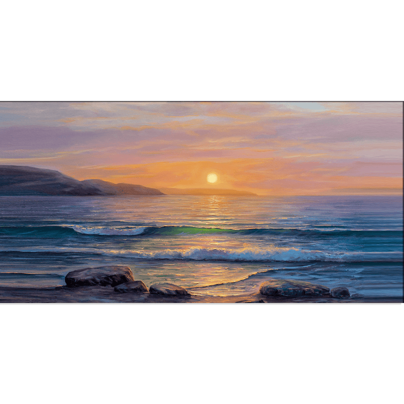 DECORGLANCE Home & Garden > Decor > Artwork > Posters, Prints, & Visual Artwork Sea Side Sunrise View Canvas Wall Painting