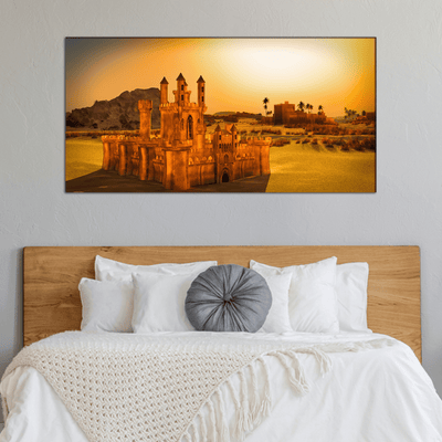 DECORGLANCE Home & Garden > Decor > Artwork > Posters, Prints, & Visual Artwork Sunset at Arabic Town Canvas Wall Painting