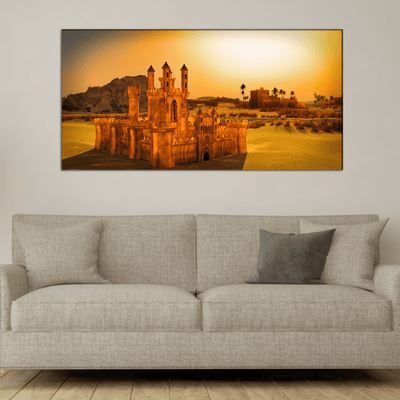 DECORGLANCE Home & Garden > Decor > Artwork > Posters, Prints, & Visual Artwork Sunset at Arabic Town Canvas Wall Painting