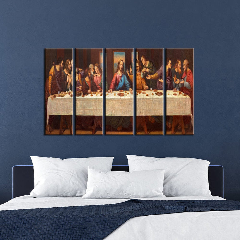 decorglance Home & Garden > Decor > Artwork > Posters, Prints, & Visual Artwork Panel Painting Supper Of Jesus Canvas Wall Painting