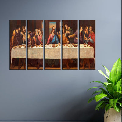 decorglance Home & Garden > Decor > Artwork > Posters, Prints, & Visual Artwork Panel Painting Supper Of Jesus Canvas Wall Painting