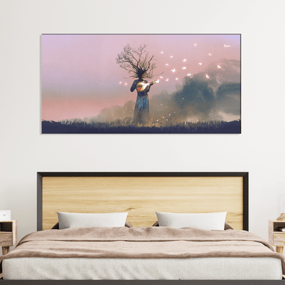 DECORGLANCE Home & Garden > Decor > Artwork > Posters, Prints, & Visual Artwork Tree Playing Music Aesthetic Canvas Wall Painting