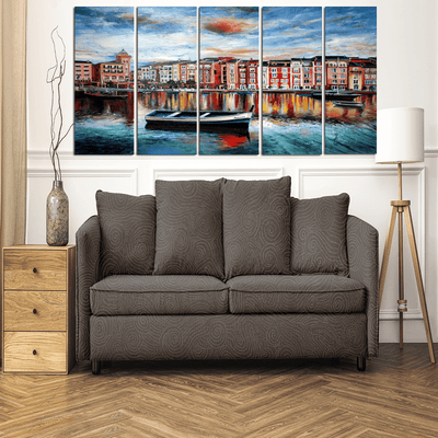 decorglance Home & Garden > Decor > Artwork > Posters, Prints, & Visual Artwork Panel Paintings Venice Beautiful Scenery Canvas Wall Painting- With 5 Panel