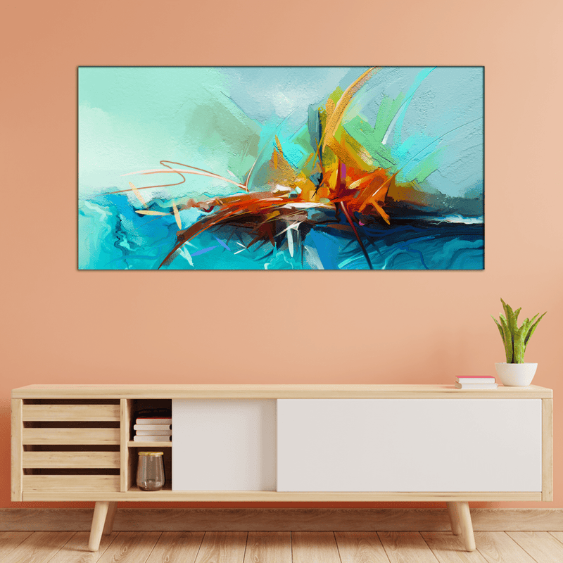 DECORGLANCE Home & Garden > Decor > Artwork > Posters, Prints, & Visual Artwork Vibrant Color Patch Abstract Canvas Wall Painting