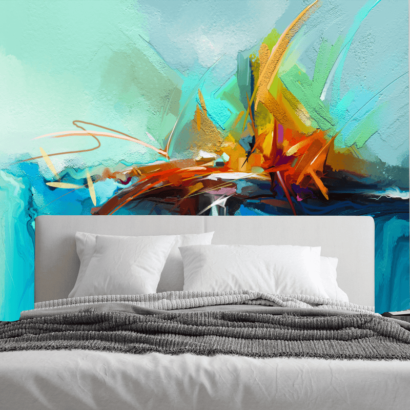 DECORGLANCE Home & Garden > Decor > Artwork > Posters, Prints, & Visual Artwork Vibrant Color Patch Abstract painting Wallpaper