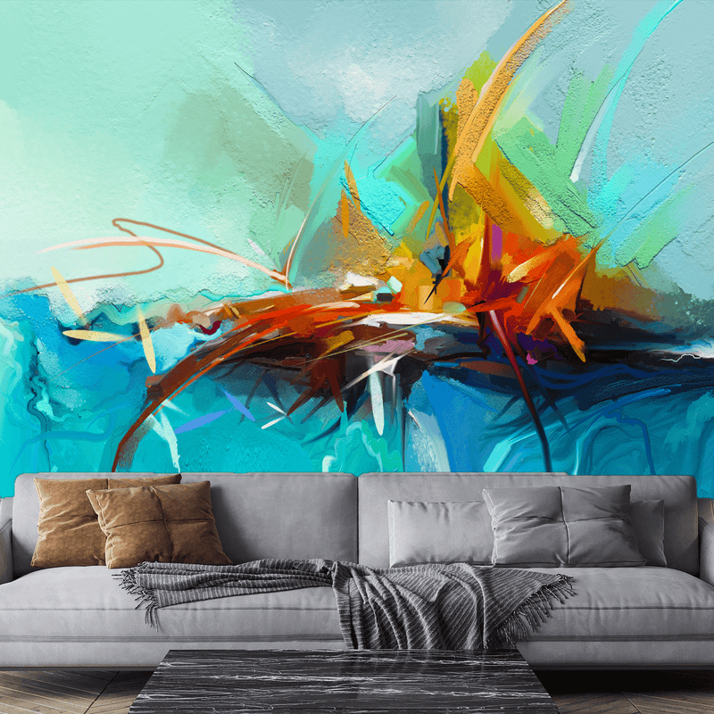 DECORGLANCE Home & Garden > Decor > Artwork > Posters, Prints, & Visual Artwork Vibrant Color Patch Abstract painting Wallpaper