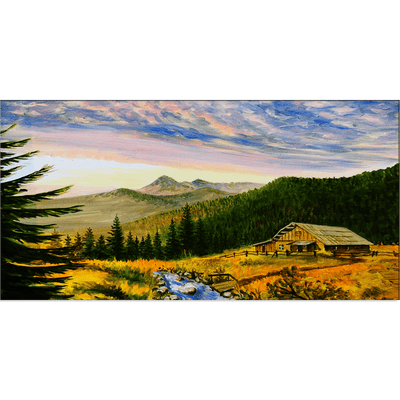 DECORGLANCE Home & Garden > Decor > Artwork > Posters, Prints, & Visual Artwork Village Mountain View Canvas Wall Painting