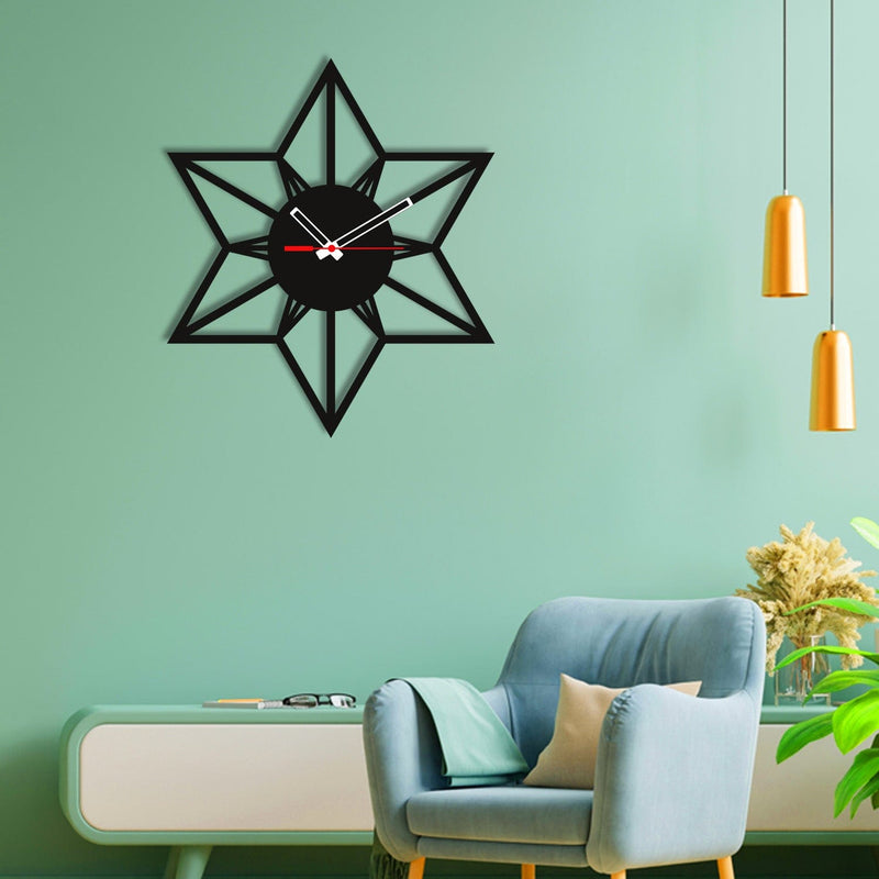 decorglance Home & Garden > Decor > Clocks > Wall Clocks Star Design Wood Analog Wall Clock
