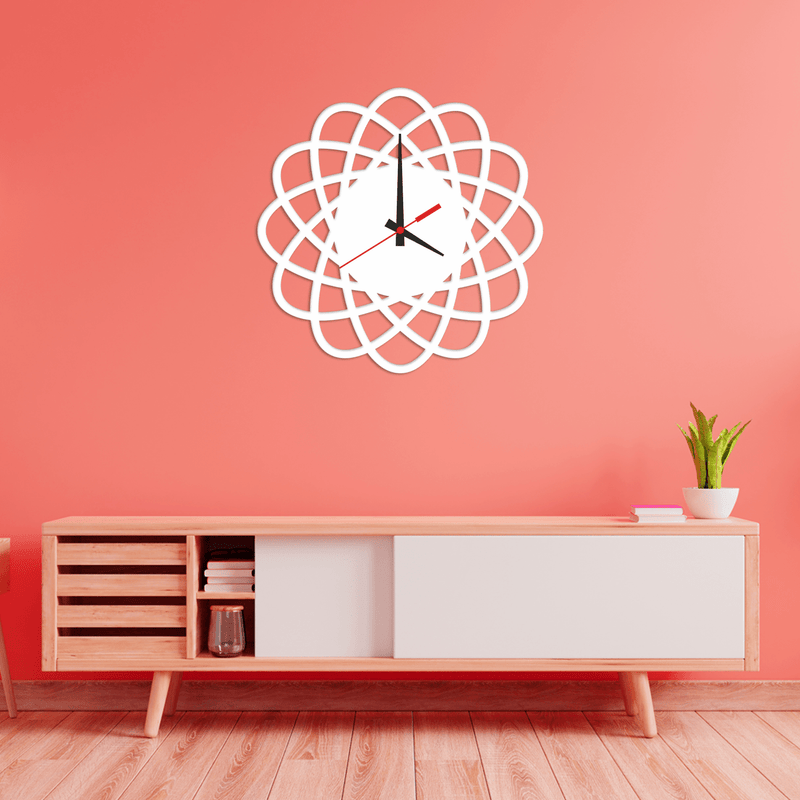 DECORGLANCE Home & Garden > Decor > Clocks > Wall Clocks White Color Wooden Wall Clock