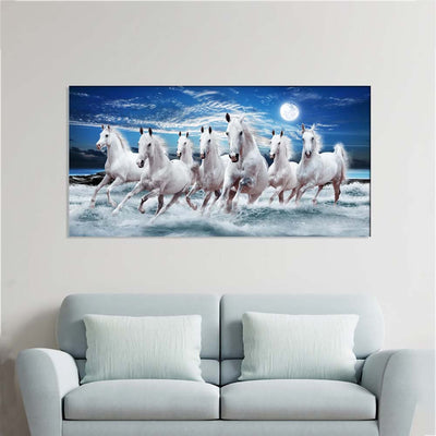 7 horse painting canvas wall paintings | seven horse picture by DecorGlance