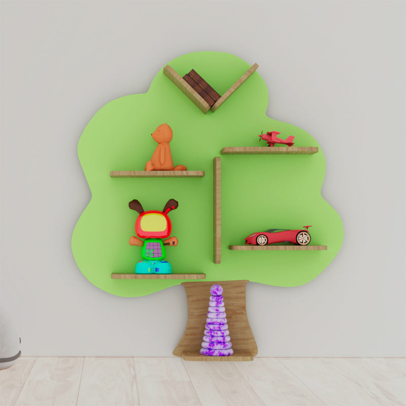 Tree Shape Wooden Wall Display Shelf