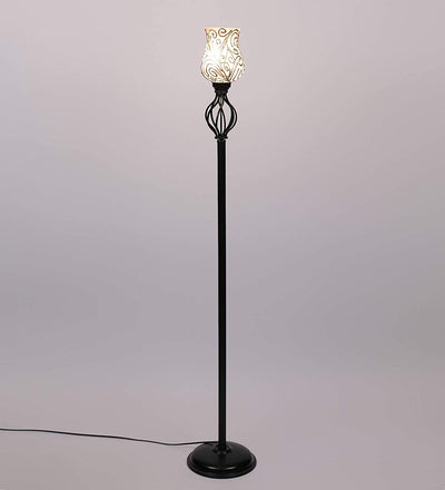 DecorGlance Lamps Wrought Iron Floor Standing Lamp (Multicolour)