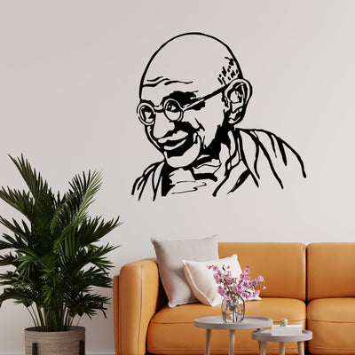 DECORGLANCE Mahatma Gandhi Premium Quality Wall Sticker