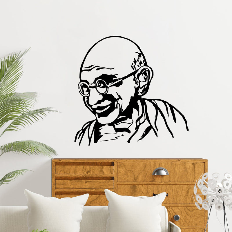 DECORGLANCE Mahatma Gandhi Premium Quality Wall Sticker