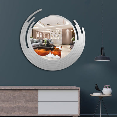 DecorGlance Mirror (24 x 23) inches Silver Eclipse Wall Mirror