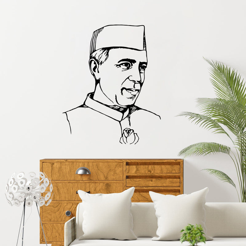DECORGLANCE Motivational sticker Pandit Jawaharlal Nehru Premium Quality Wall Sticker