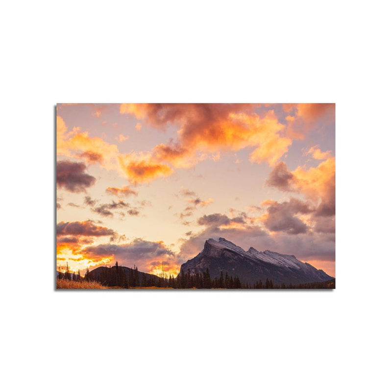 DecorGlance Mountain Sunset Canvas Wall Painting