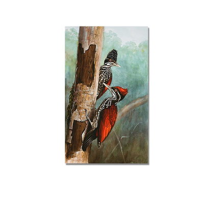 DecorGlance Pair Of Woodpeckers Canvas Wall Painting