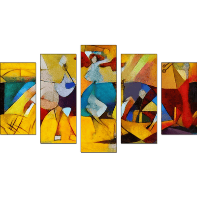 DECORGLANCE Panel painting Picasso Painting Canvas Wall Painting- With 5 Frames