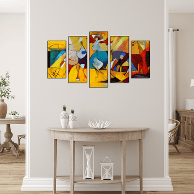 DECORGLANCE Panel painting Picasso Painting Canvas Wall Painting- With 5 Frames