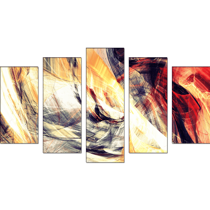 DECORGLANCE Panel painting Smoke Effect Abstract Canvas Wall Painting- With 5 Frames