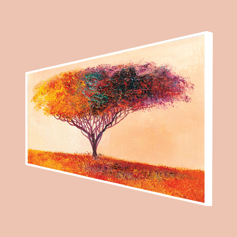 Colorful Tree Canvas Floating Frame Wall Painting