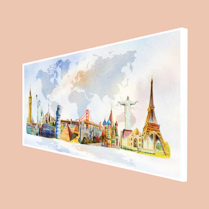 Big Panoramic Famous Monument Canvas Floating Frame Wall Painting
