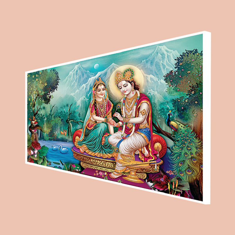 Beautiful Radha Krishna Canvas Floating Frame Wall Painting