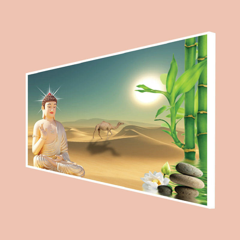 God Buddha Canvas Floating Frame Wall Painting