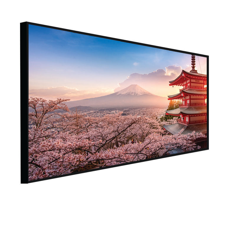 Mountain Sunrise View Floating Frame Wall Painting