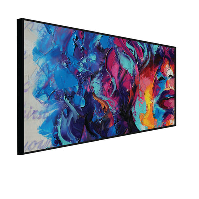 Multicolor Face Art Floating frame Canvas Painting