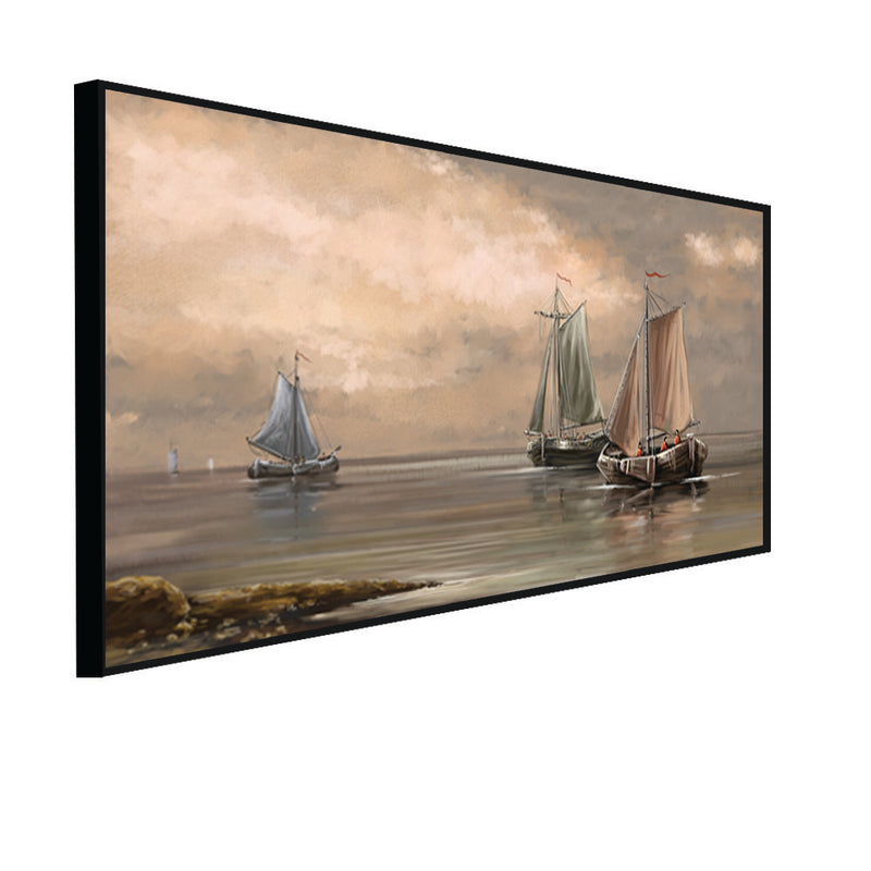 Row Boat Canvas Floating Frame Wall Painting