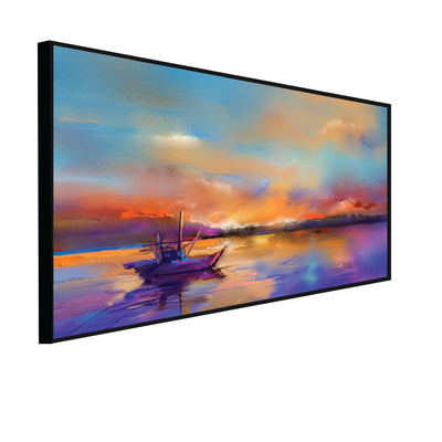 Multicolored Abstract Canvas Floating Frame Wall Painting