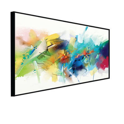 Acrylic Patch Abstract Canvas Floating Frame Wall Painting