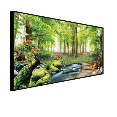 Beautiful Forest Scenery Floating Frame Canvas Wall Painting