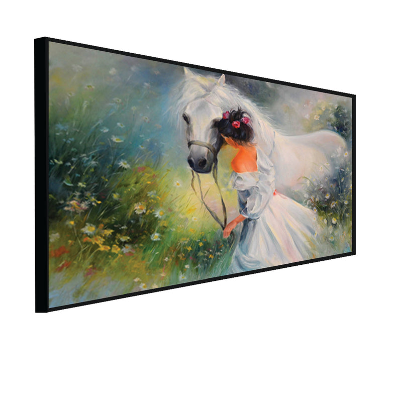 Beautiful Horse Canvas Floating Frame Wall Painting
