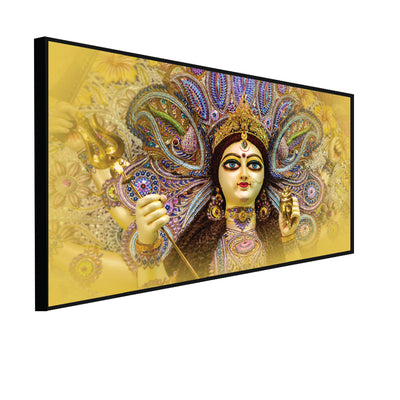 Elegant Durga Maa Face Floating Frame Canvas Wall Painting