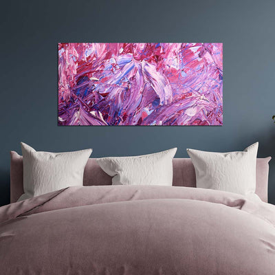 DecorGlance Pink Abstract Canvas Print On Wall Painting