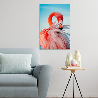 DecorGlance Pink Flamingo On Canvas Wall Painting