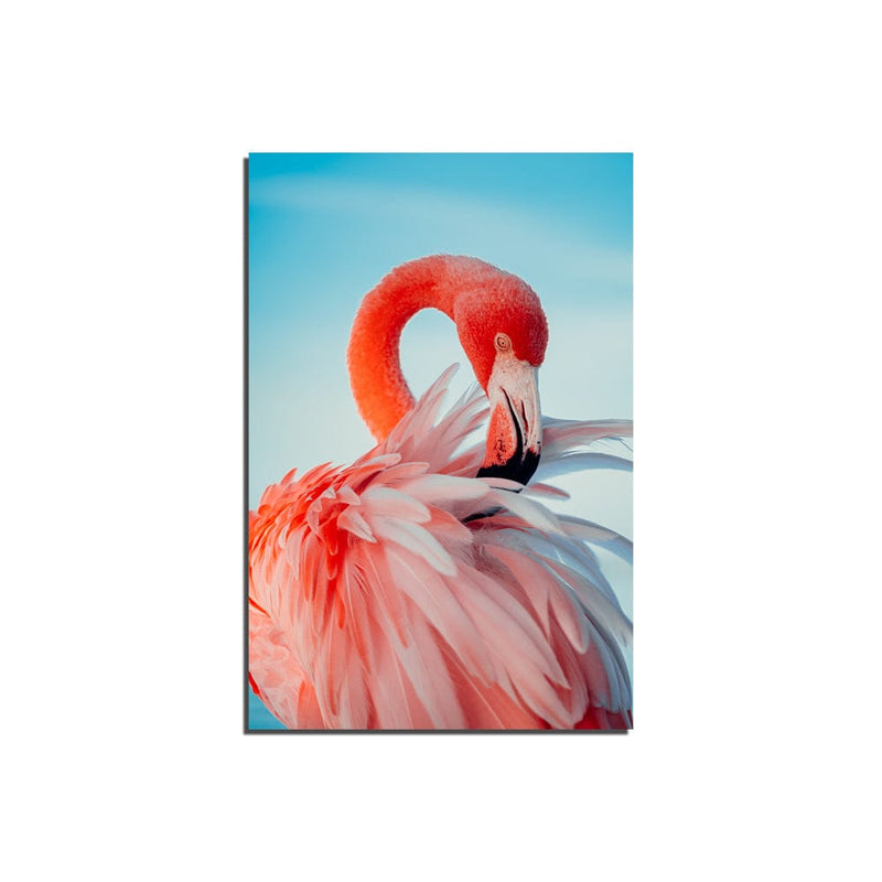 DecorGlance Pink Flamingo On Canvas Wall Painting