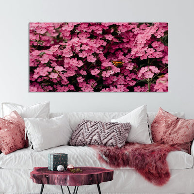 DecorGlance Pink Floral Canvas Wall Painting