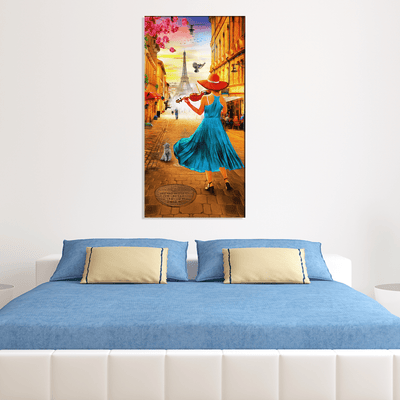 DECORGLANCE Posters, Prints, & Visual Artwork Girl Playing the Violin Oil Color Canvas Wall Painting