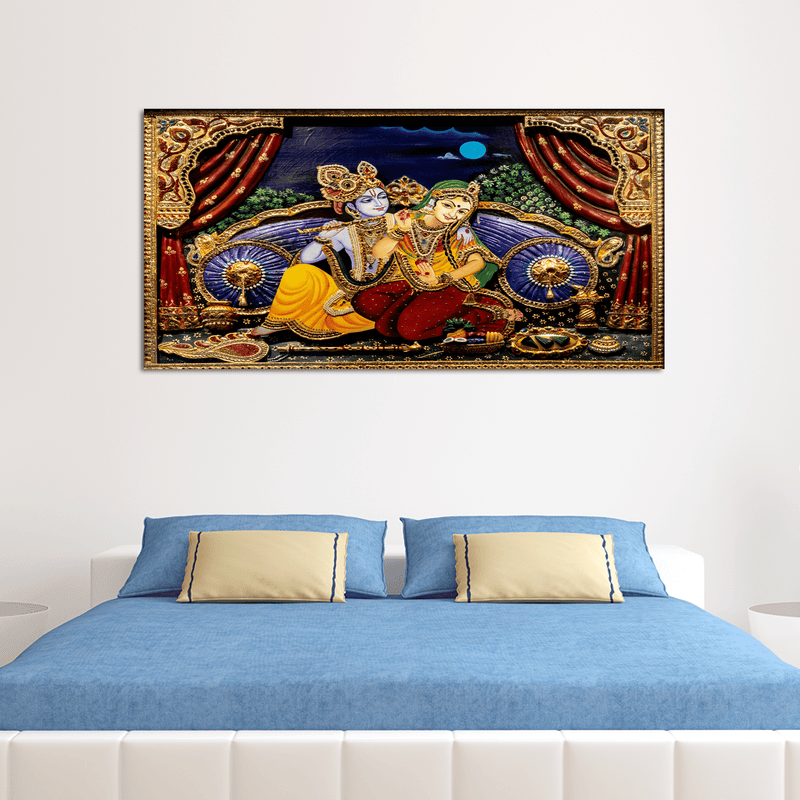 DECORGLANCE Posters, Prints, & Visual Artwork Love of Lord Radha Krishna Canvas Wall Painting
