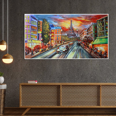 DecorGlance Posters, Prints, & Visual Artwork Paris Scenery Artistic Floating Canvas Wall Painting