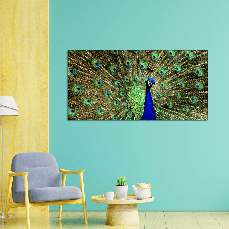 DECORGLANCE Posters, Prints, & Visual Artwork Peacock Dancing Canvas Wall Painting