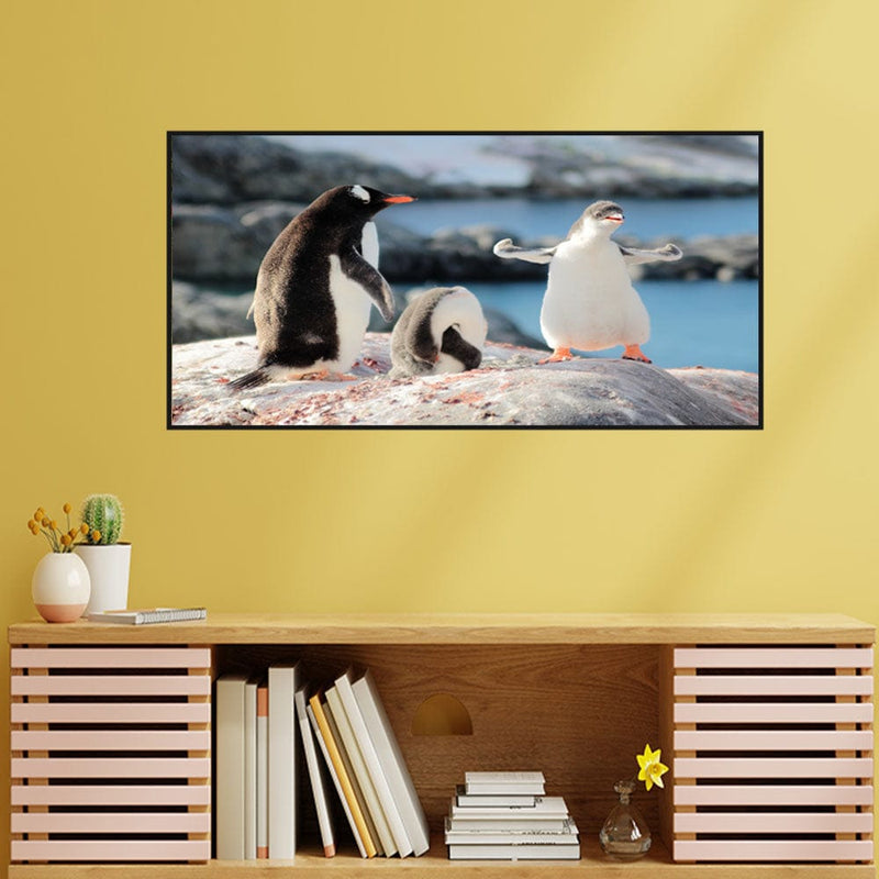 DecorGlance Posters, Prints, & Visual Artwork Penguin Canvas Floating Frame Wall Painting