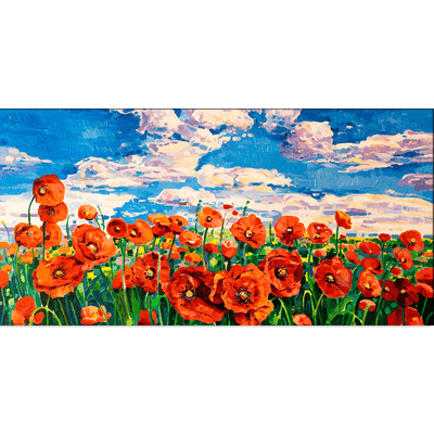 DECORGLANCE Posters, Prints, & Visual Artwork Poppy Flower Garden Canvas Wall Painting