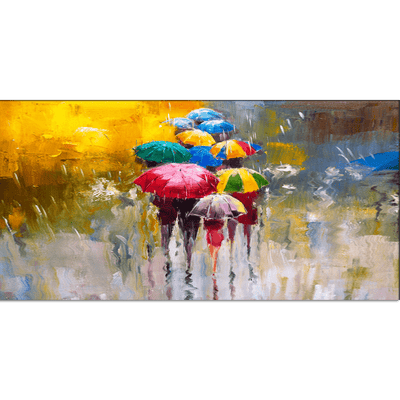 DECORGLANCE Posters, Prints, & Visual Artwork Rainy Season Abstract Canvas Wall Painting