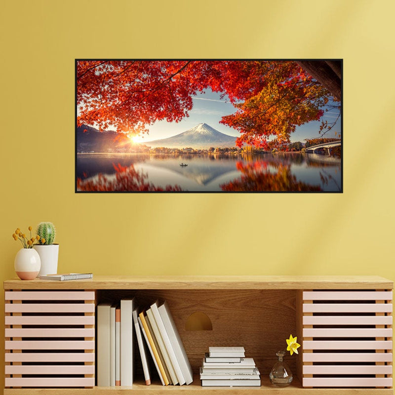 DecorGlance Posters, Prints, & Visual Artwork Scenery of Autumn Tree Canvas Floating Wall Painting