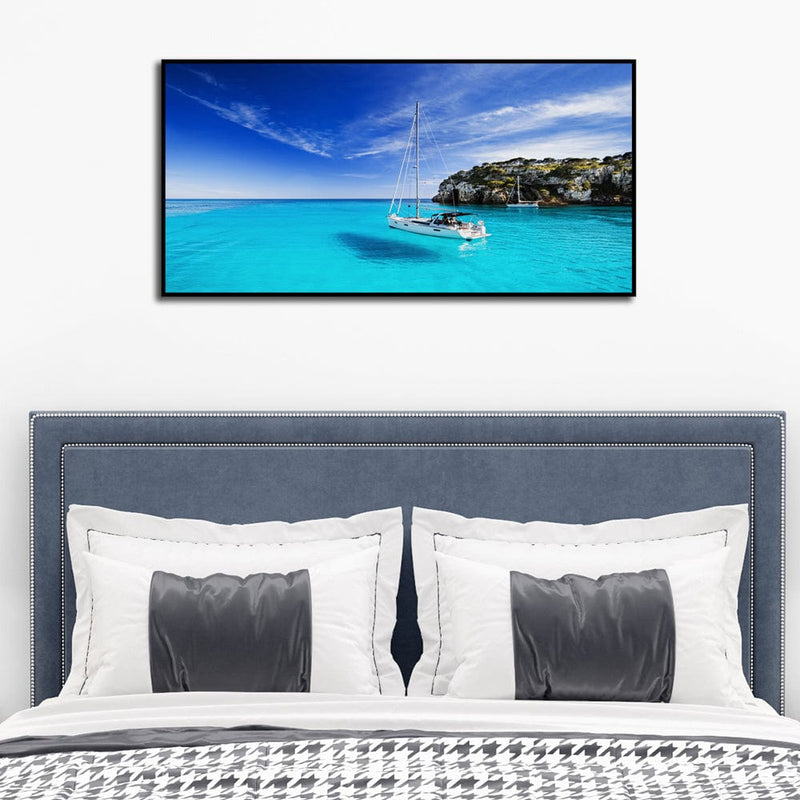 DecorGlance Posters, Prints, & Visual Artwork Sea & Boat Scenery Canvas Floating Frame Wall Painting